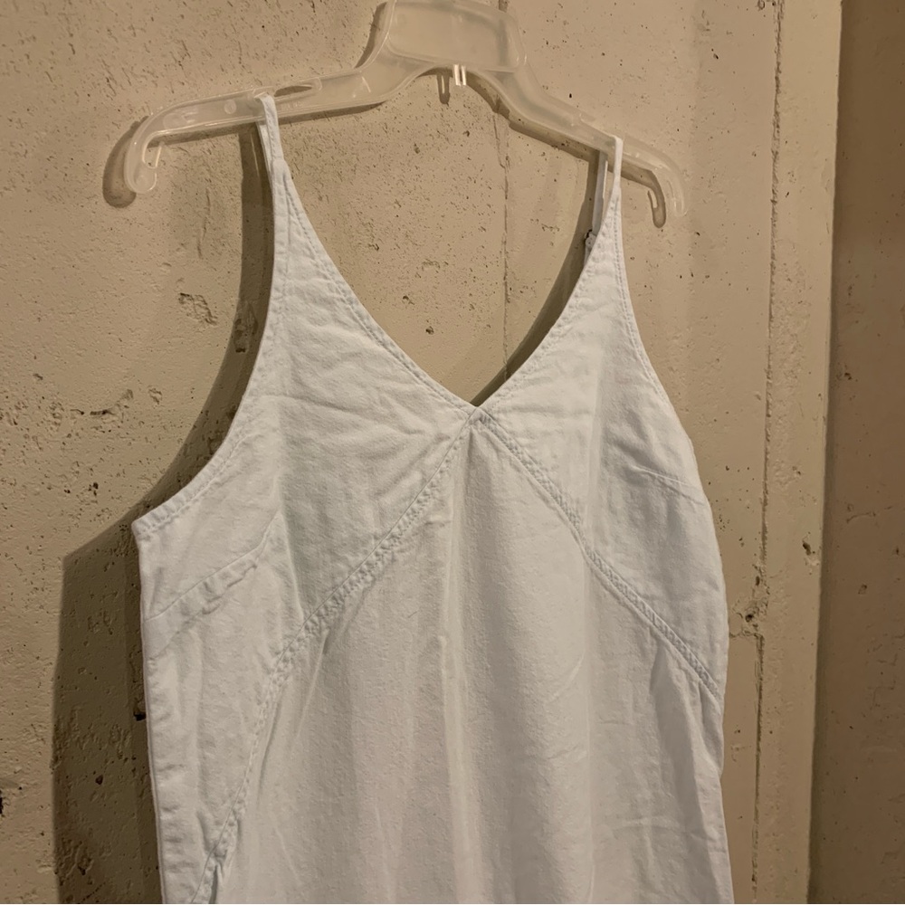 Pact Organic Cotton Midi Dress Spaghetti Strap Blue Size Large Sleeveless V Neck - Picture 2 of 8